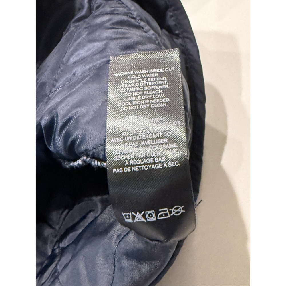 Hunter Rachel Quilted Jacket Women M Blue Snap Button Mid-Length Nylon Coat - Picture 5 of 15